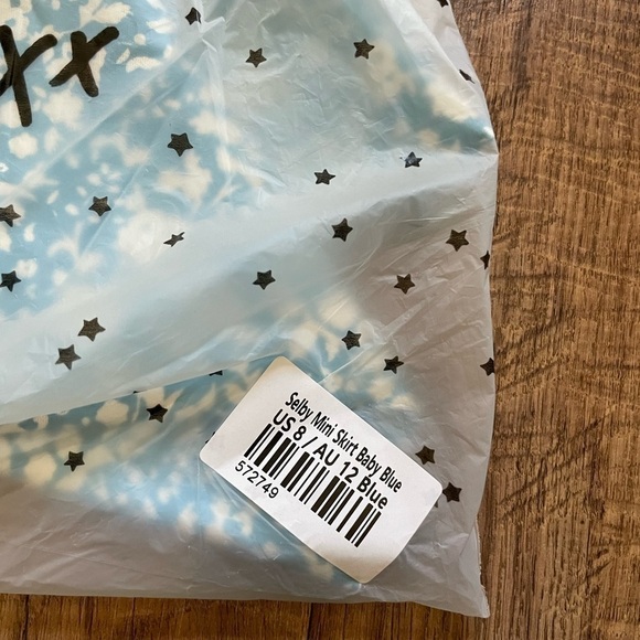 PRINCESS POLLY Selby Mini Skirt Baby Blue - Picture 3 of 3